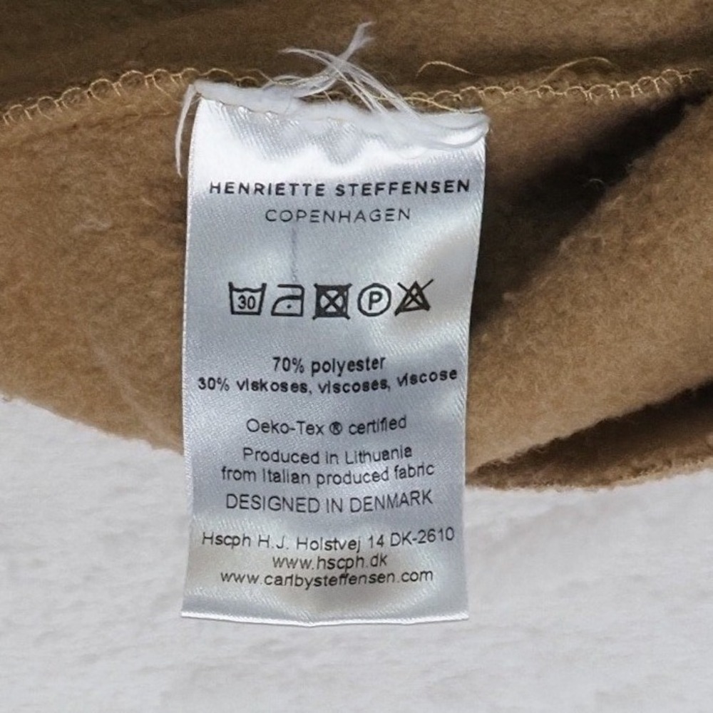Henriette Steffensen Womens Wrap Coat M Camel Minimalist Denmark Asymmetric - Picture 4 of 11